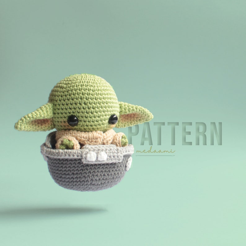 PDF PATTERN BUNDLE Bounty Hunter Baby Alien with Pod Amigurumi image 2