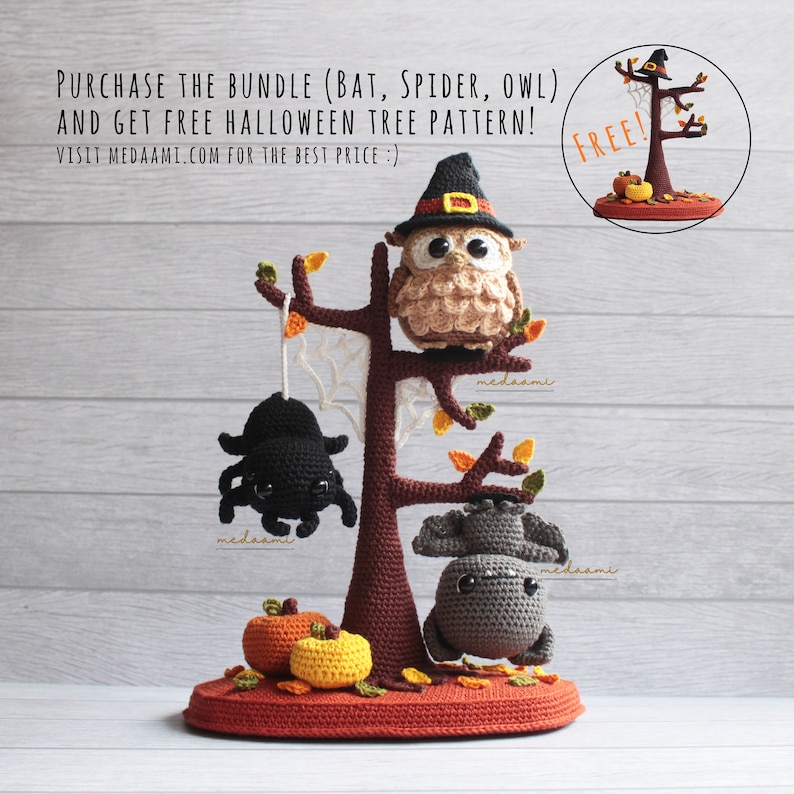 PDF PATTERN BUNDLE Halloween Tree Set Amigurumi image 2