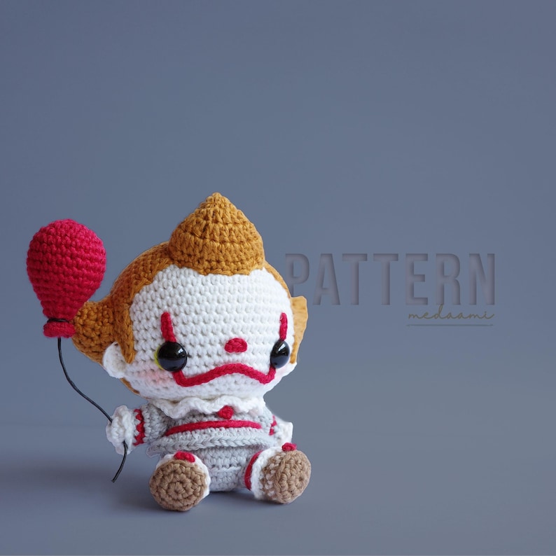 MOTIF PDF | Clown cauchemardesque Amigurumi image 1