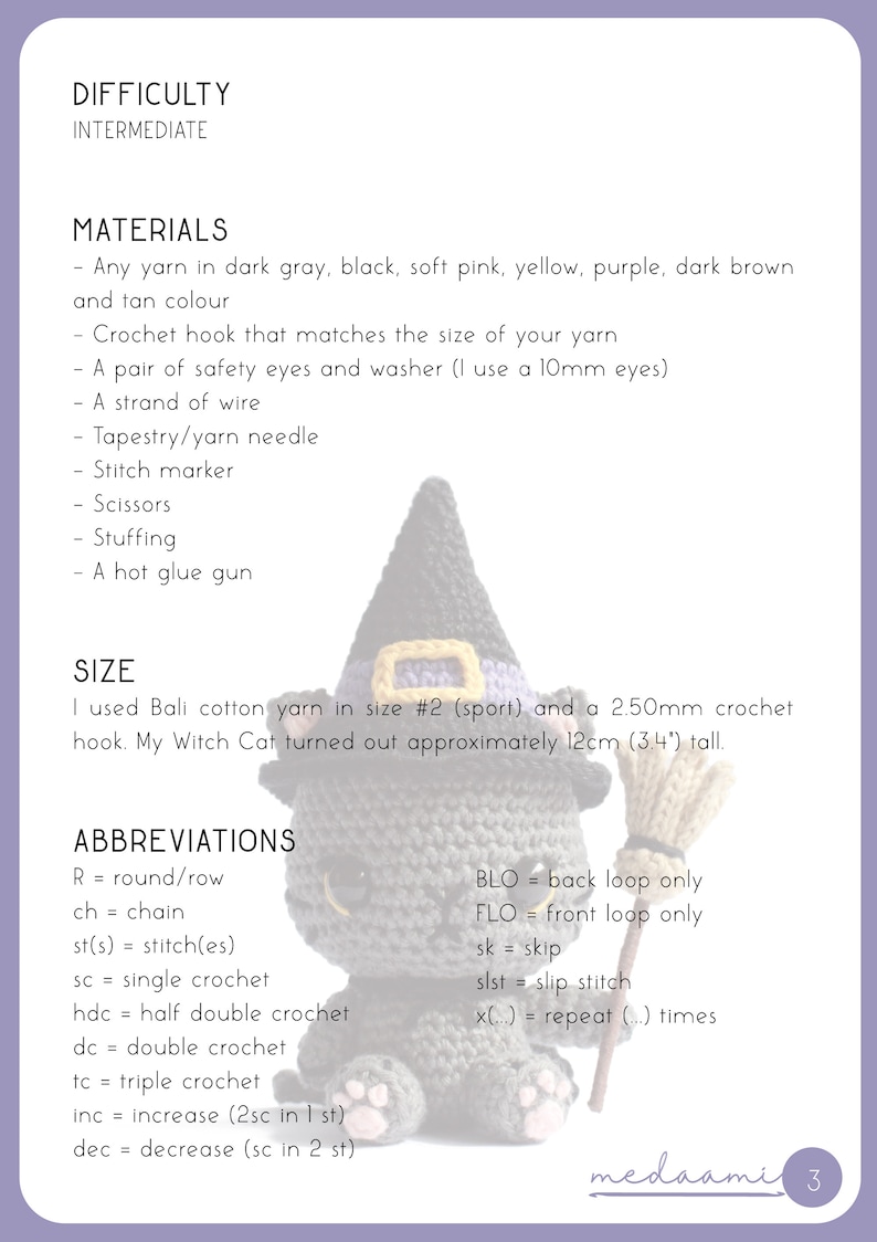 PDF PATTERN BUNDLE Halloween Cats Amigurumi image 6