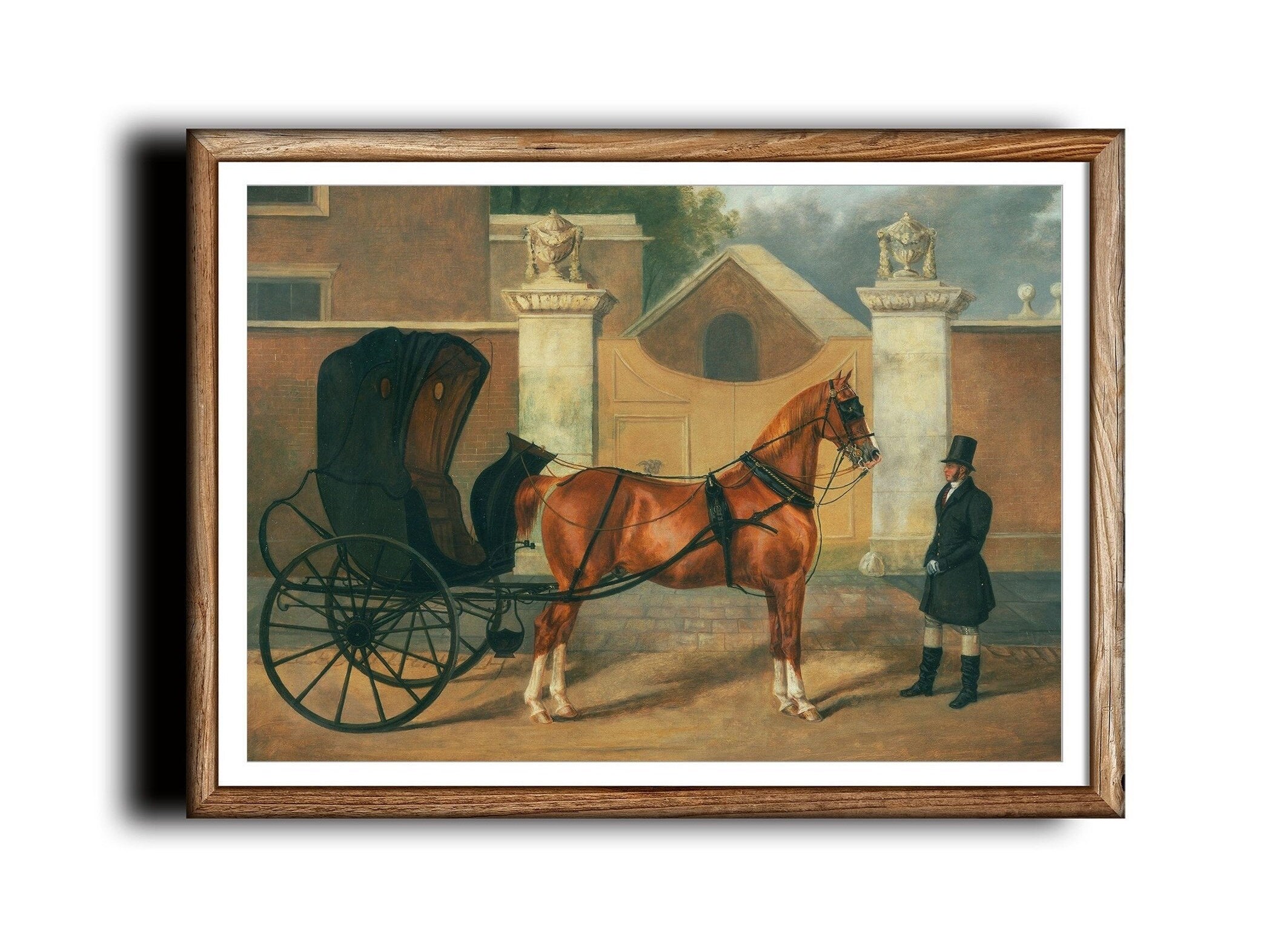 Horse and Carriage Painting Vintage Horse Print country Etsy