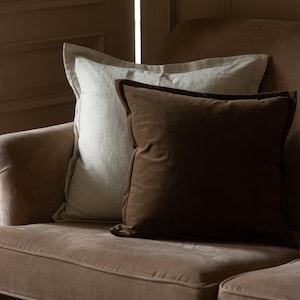 Emma Dark Brown Velvet Cushion 45x45cm
