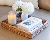 Large willow tray rattan furniture living room accessories 43 x 35cm