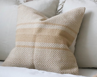 India Beige/Apricot Herringbone Cushion Cover – 2 sizes