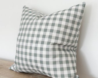 Green Gingham Christmas Cushion