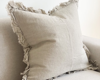 Hallie Natural Ruffle Cushion - 3 Sizes