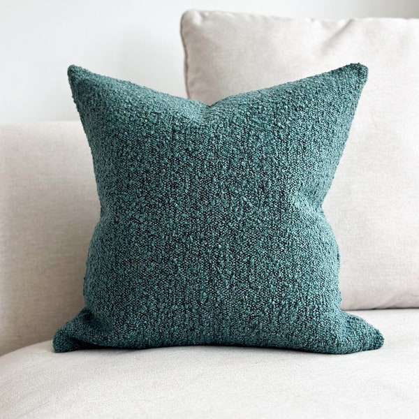 Turquoise Boucle Cushion Cover 45x45