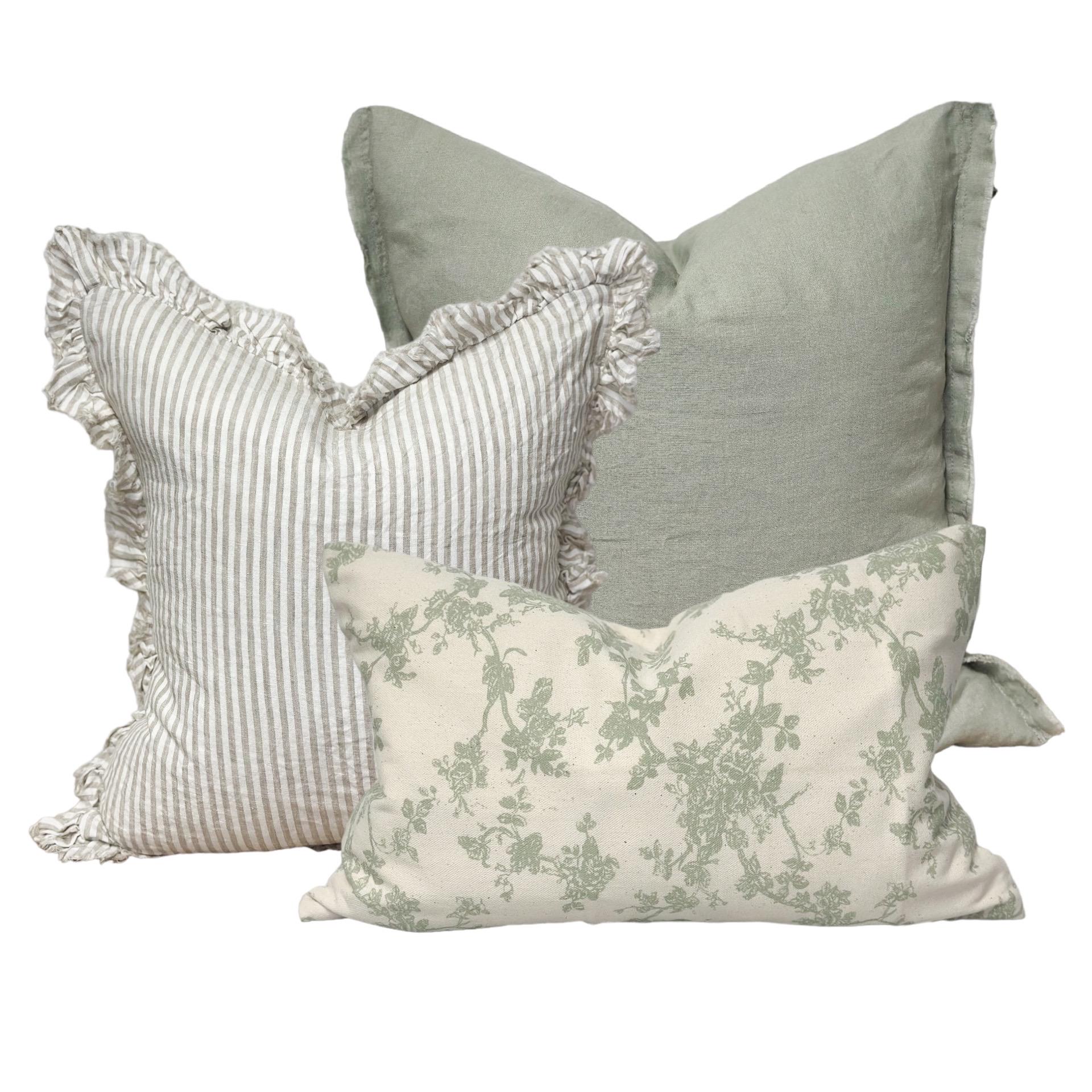 The Aria Green Floral Cushion Combination