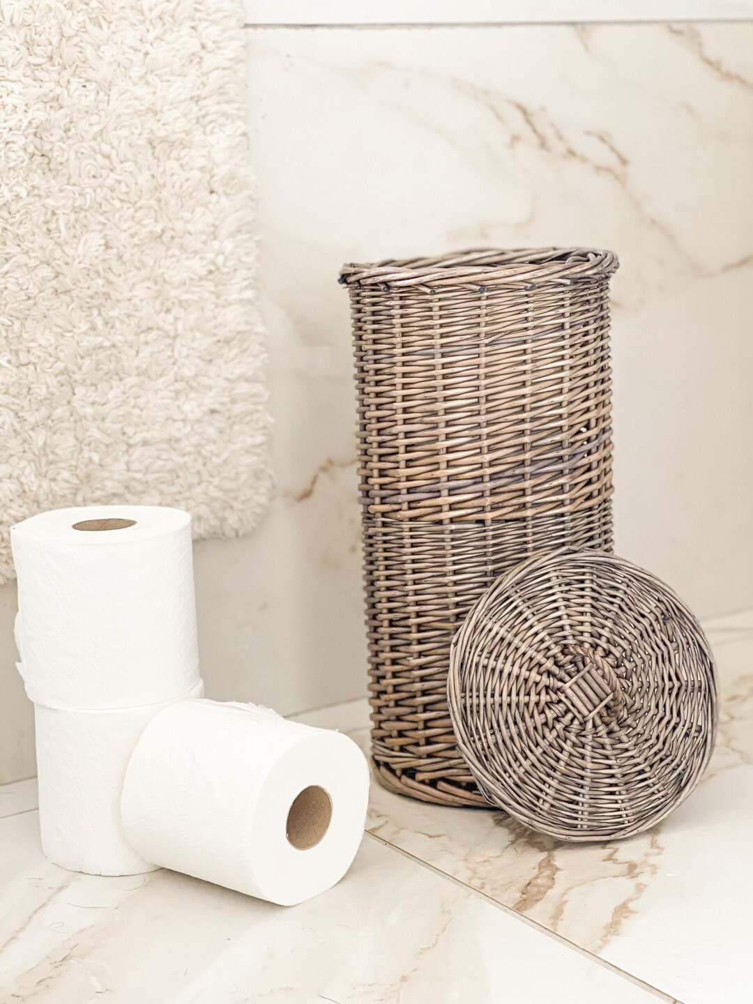 Wicker Toilet Roll Holder/basket Etsy UK