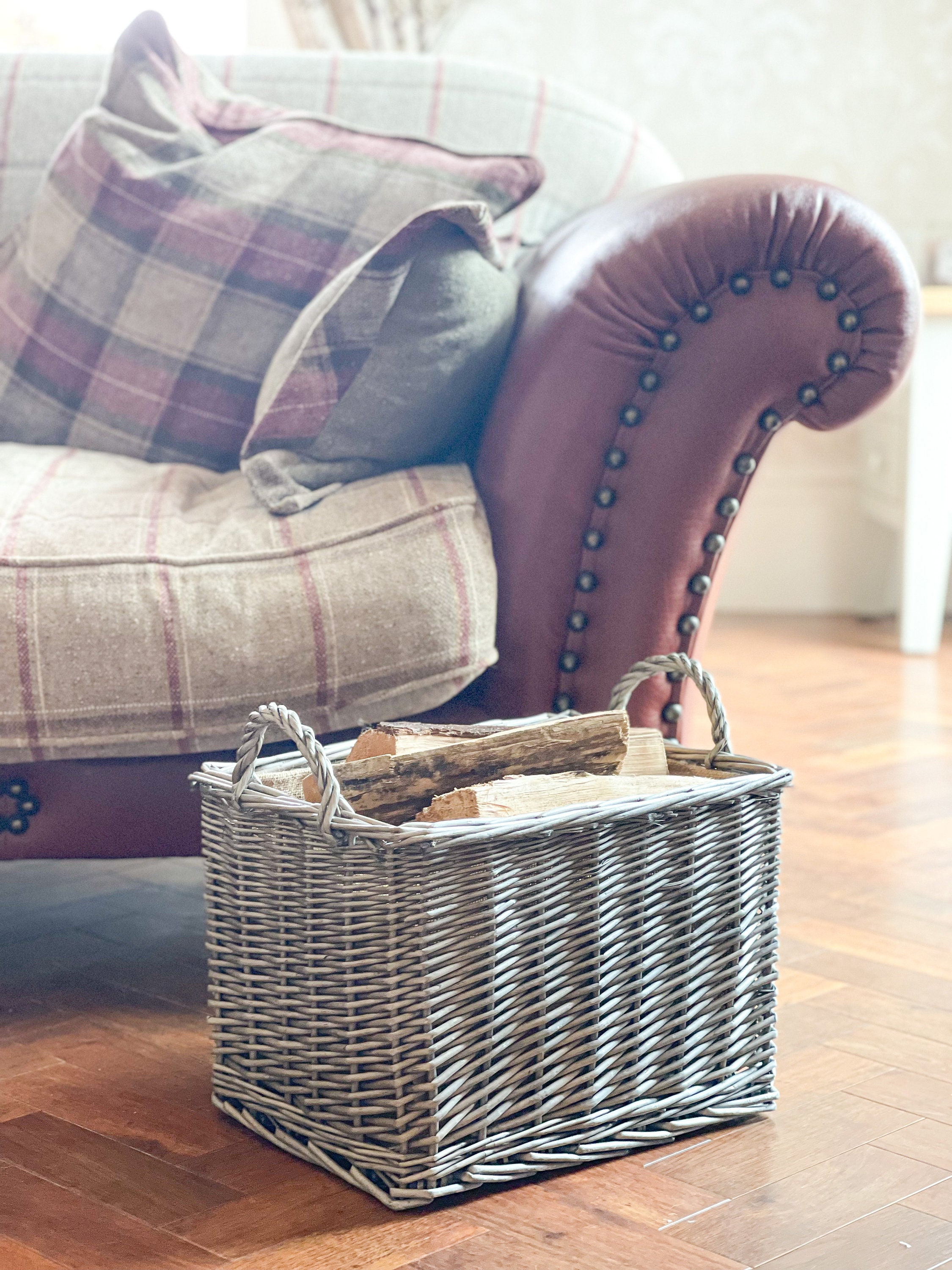 Wicker Kindling Wood Basket Etsy