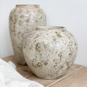 Beige/Earthy Ceramic Crackled Vase – 2 Sizes