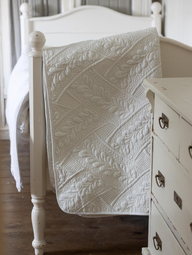 Cream Embroidered Bedspread 2 Sizes Etsy UK