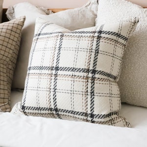 Country Cream Check Cushion 45x45cm, County Cushions, Cream Cushions