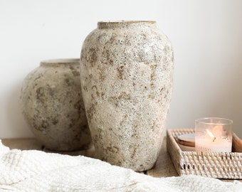 Beige/Earthy Ceramic Crackled Vase – 2 Sizes