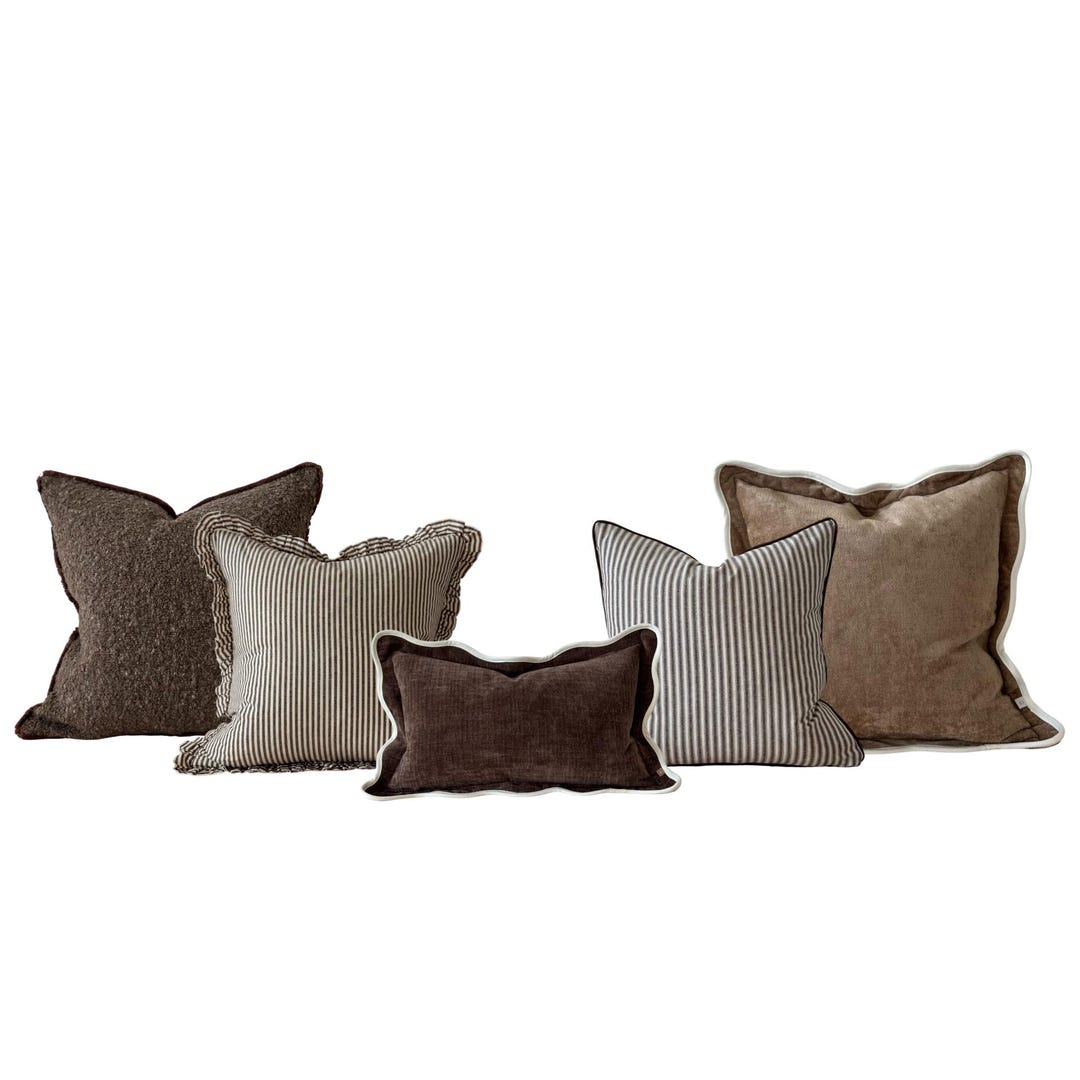 The Deep Coffee Brown Cushion Combination - Brown Cushion Set