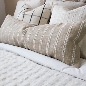 India Beige Stripe Cushion 80×30