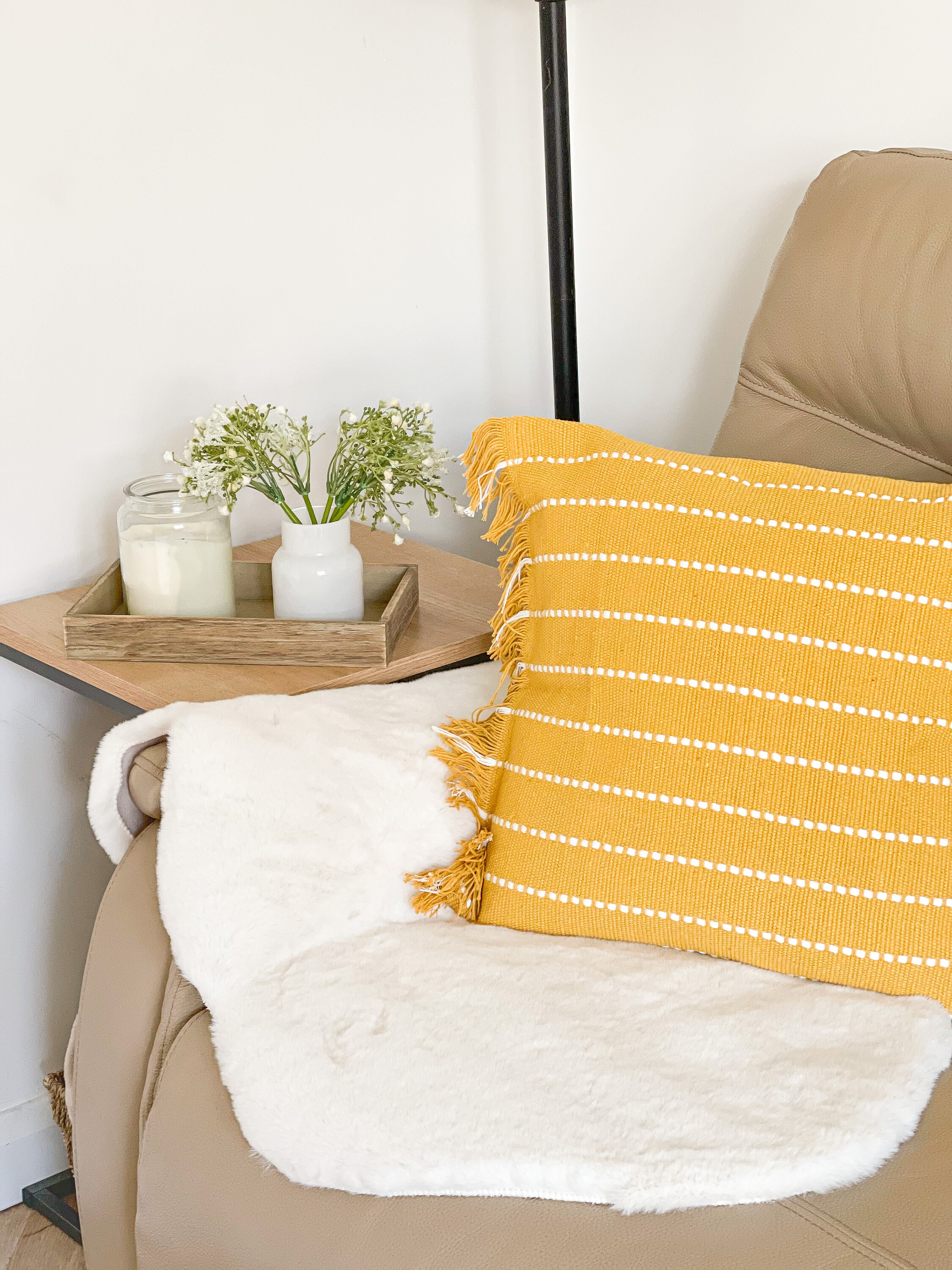 Mustard striped cushion cover 45x45cm cover only Etsy
