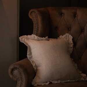 Hallie Natural Beige Ruffle Cushion - 3 Sizes - Etsy UK