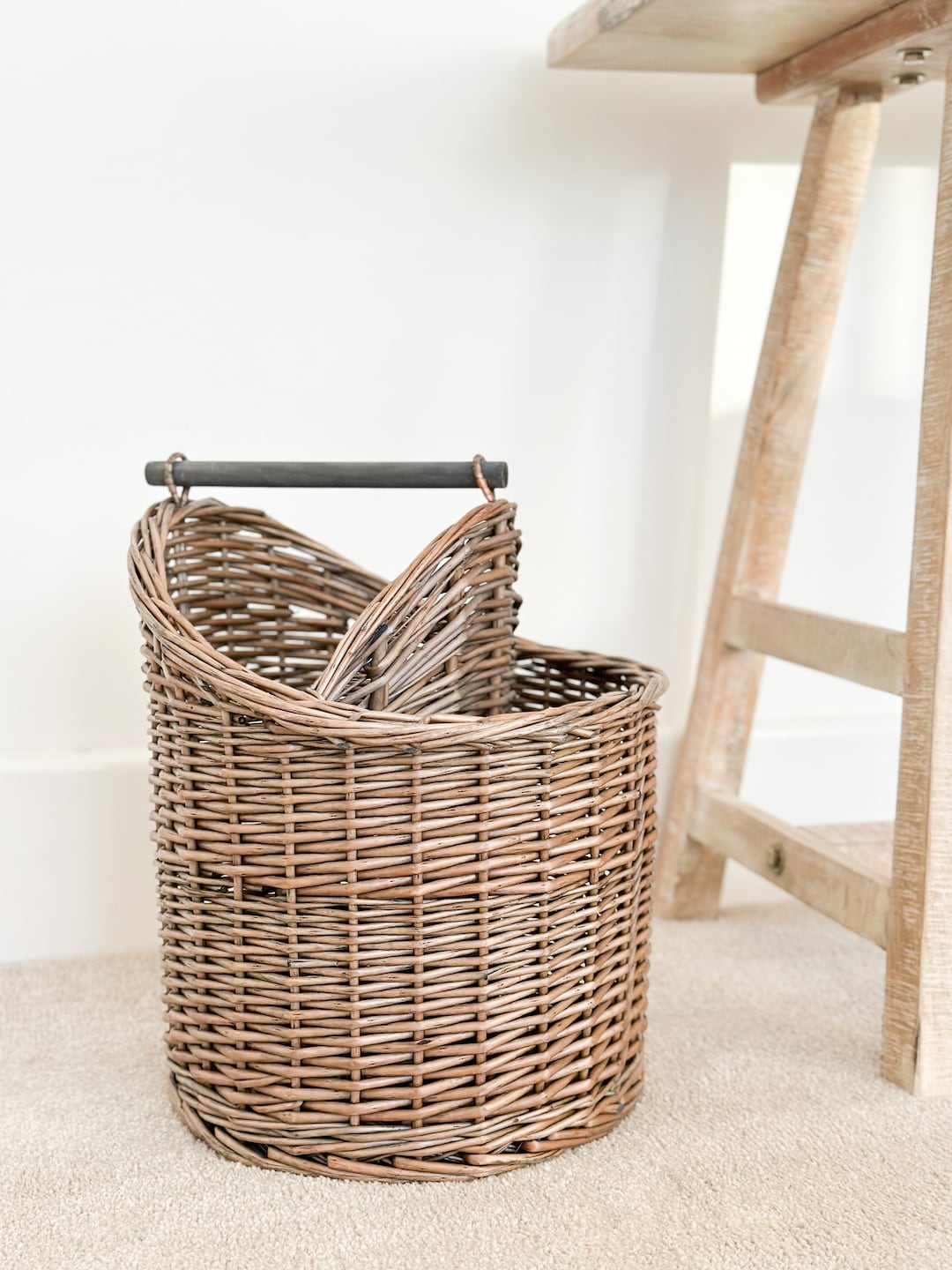 Wicker Toilet Roll Holder/basket Bathroom Storage Basket Etsy