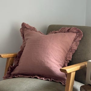 Hallie Dusty Pink Ruffled Cushion