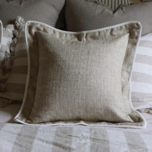 Tia Beige Herringbone 45 x 45cm | Wool Cushion