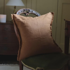 Esmee Rust Linen Cushion 45x45