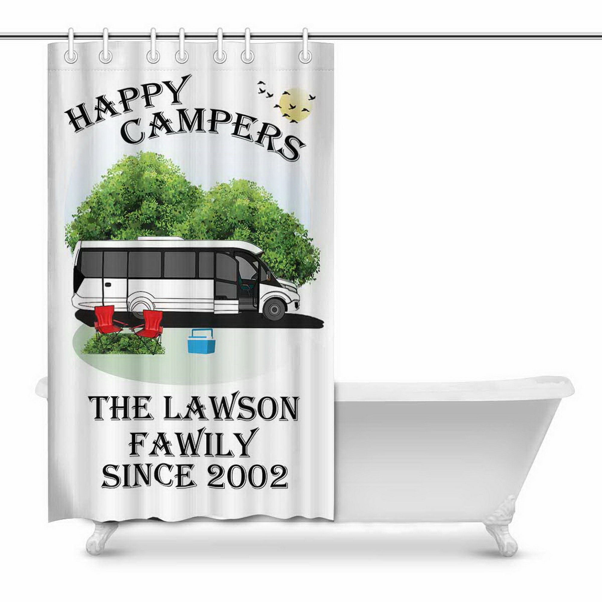Custom Shower Curtain Camper Shower Curtain Shower Curtain Etsy