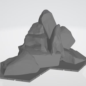 Archivos digitales (.stl) --Conjunto de tres mosaicos de pilas de rocas hexagonales n.° 1-- Circuito de orugas RC modular para escala 1/16, 1/18 o 1/24