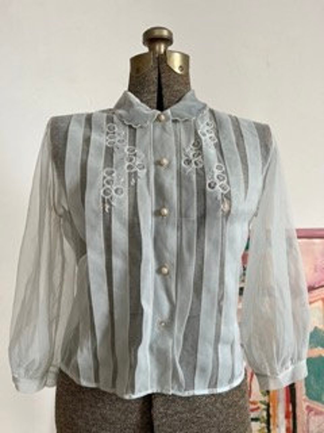 Vintage Baby Blue Nylon Bed Jacket Etsy