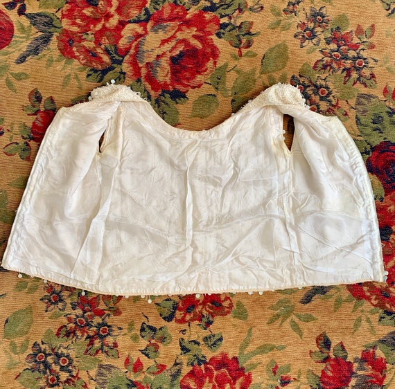 Late 50s/Early 60s White Sequined Crop Top - image 3