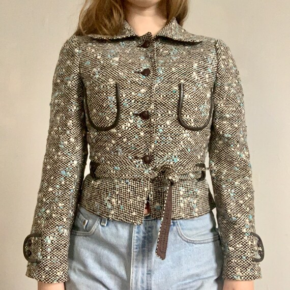 Vintage Cropped Louis Feraud Tweed Jacket - image 2