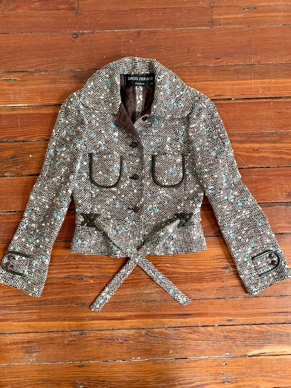 Vintage Cropped Louis Feraud Tweed Jacket - image 1