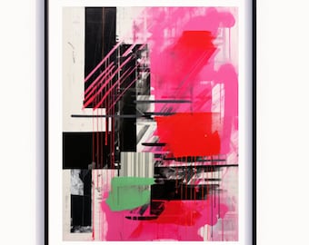 Abstract Graffiti Wall Art, Urban Graffiti Poster, Trendy Printable Art, Modern Abstract Street Art, Dorm Room Decor, Digital Download
