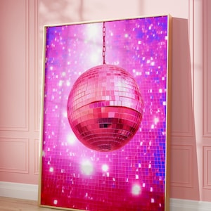 Disco Ball Printable Wall Art, Dorm Decor, Dorm Wall Art, Trendy Room Decor, Trendy Wall Art, Girly Wall Art, Digital Downloads Print