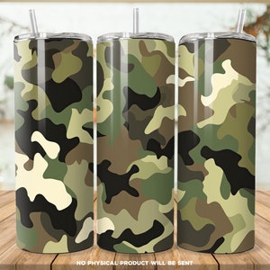 Camouflage Hunting 3 Versions 20oz Skinny Tumbler Sublimation Designs, Instant Digital Download PNG, Straight & Tapered Tumbler Wrap