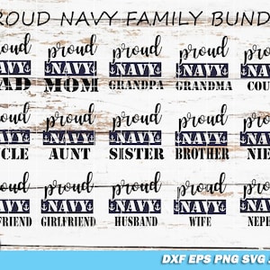 Proud Navy Family Bundle SVG, United States NAVY svg, Family of A Soldier svg Digital Download, for cricut/silhouette cut file