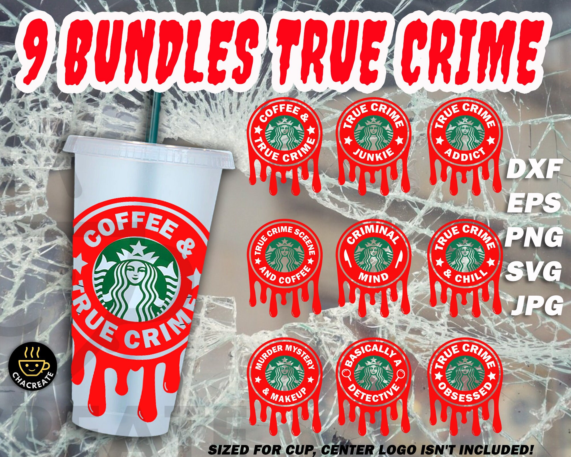 Download 9 Coffee & True Crime Starbucks Ring Bundle Blood Drip ...
