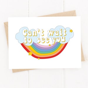 Kan niet wachten om u kaart, BBF, vriendje kaart, vriendschap kaart, miss you card, denken aan u, gratis levering in het Verenigd Koninkrijk