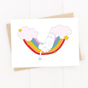This is a cat card, cat lover card,  A friendship card / Cute animal card / Cat birthday card, Free UK delivery, 7 X 5 inches