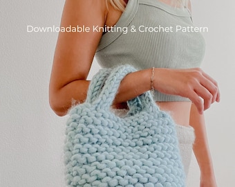 PDF Knitting / Crochet Pattern: Sooho's Chunky Knit Bag