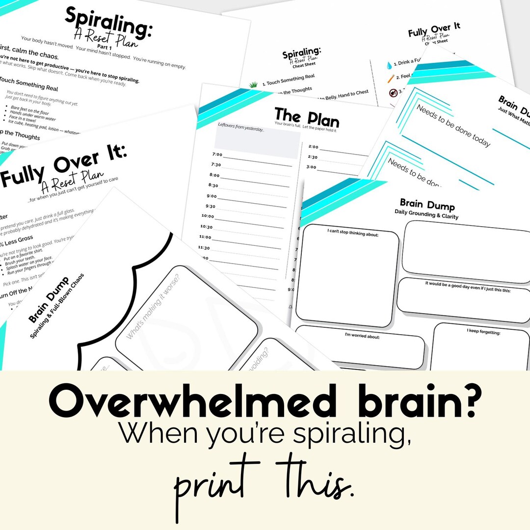 ADHD Overwhelm Attack Plan Printable | Mental Reset Worksheet | Anxiety ...