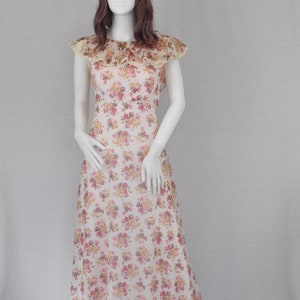 1960's Floral Formal Gown