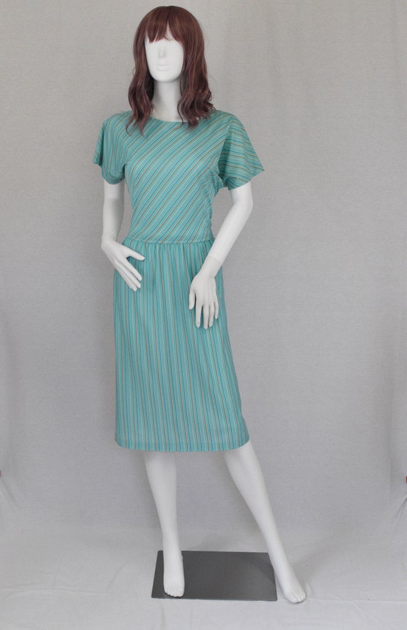 1980's Strait Lane Striped Dress - image 1