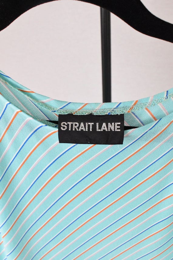 1980's Strait Lane Striped Dress - image 7