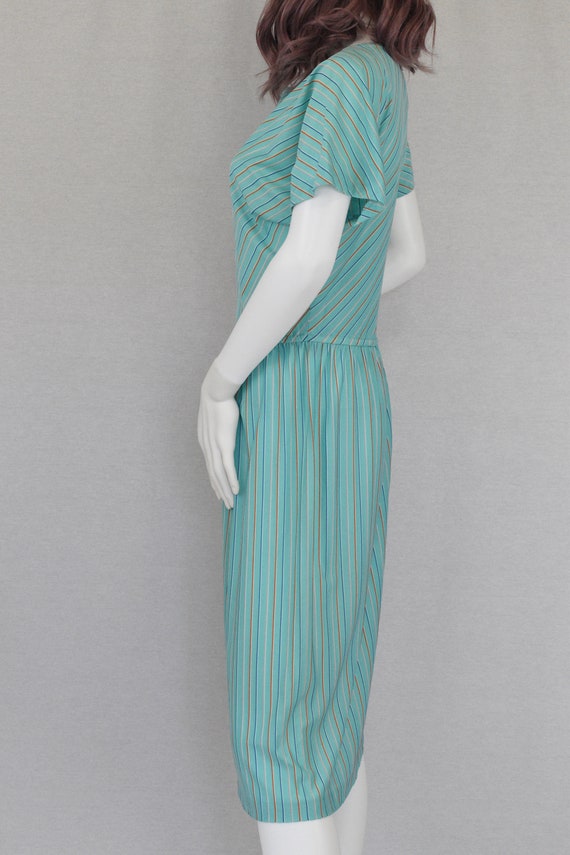 1980's Strait Lane Striped Dress - image 4