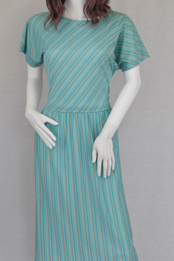 1980's Strait Lane Striped Dress - image 2