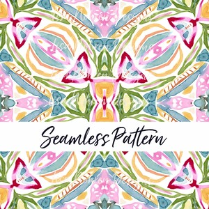 Watercolor Abstract Seamless Repeat Pattern:  Digital Download - Soft Pastel
