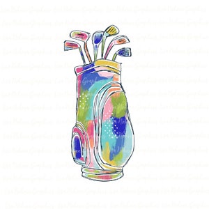 Saco de golfe abstrato colorido PNG clipart gráfico sublimação download digital esportes clipart golfe arte floral gráfico digital cores brilhantes