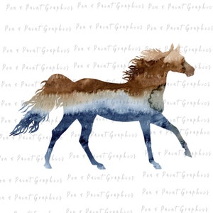 Watercolor Horse PNG Clipart Graphic Art Sublimation Western Animal Digital Download Instant Pony Hand Painted Art Farm Horse Lover Clipart