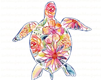 Aquarel schildpad zeeleven PNG clipart grafische kunst sublimatie digitale download instant kleurrijke handgeschilderde preppy strand tropische clipart
